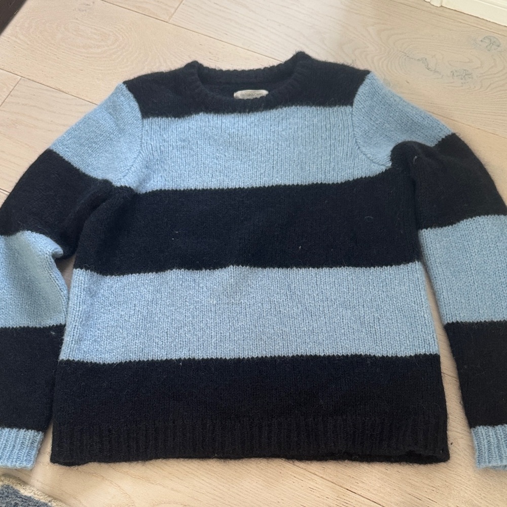 Outerknown Striped Black and Gray Women’s Sweater